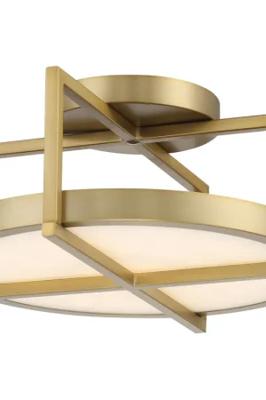 Boada LED 14 inch Soft Brass Semi Flush Ceiling Light Best Choice