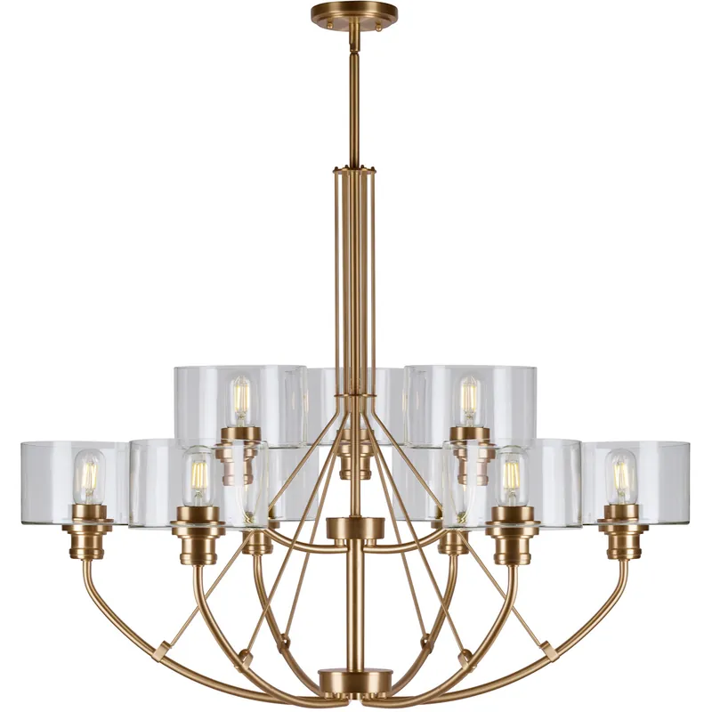 Holiday Sale Zane 9 Light 36 inch Soft Gold Chandelier Ceiling Light