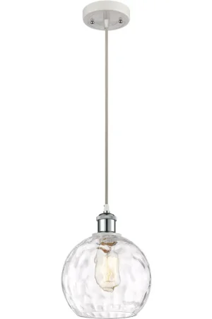 Buy Direct Ballston Athens Water Glass LED 8 inch White and Polished Chrome Mini Pendant Ceiling Light