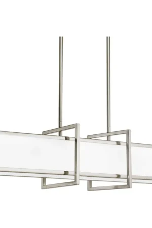 Certified Haven 4 Light 34 inch Brushed Nickel Linear Pendant Ceiling Light