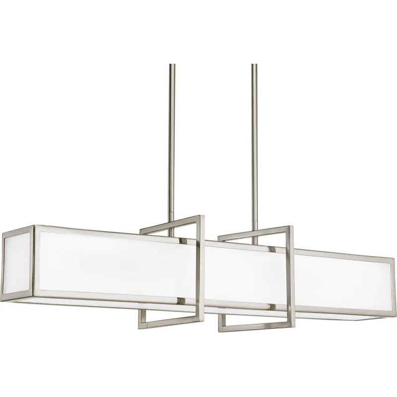 Certified Haven 4 Light 34 inch Brushed Nickel Linear Pendant Ceiling Light