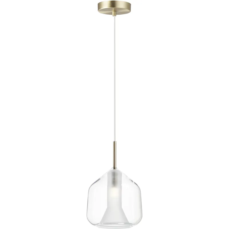 Deuce LED 6.75 inch Satin Brass Single Pendant Ceiling Light Express Delivery