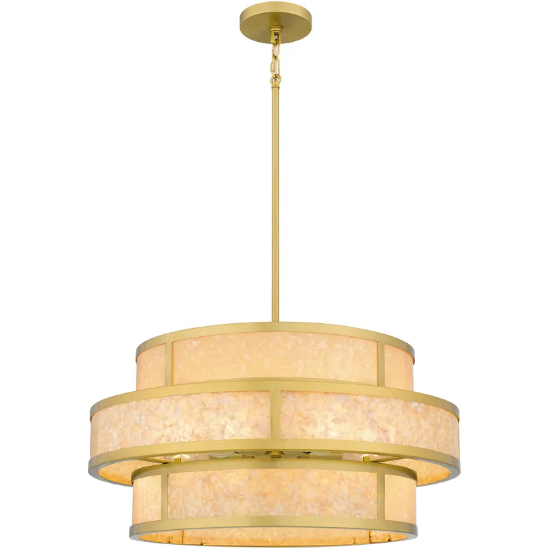 Direct From Manufacturer Stoneland 6 Light 24 inch Brushed Gold Pendant Ceiling Light