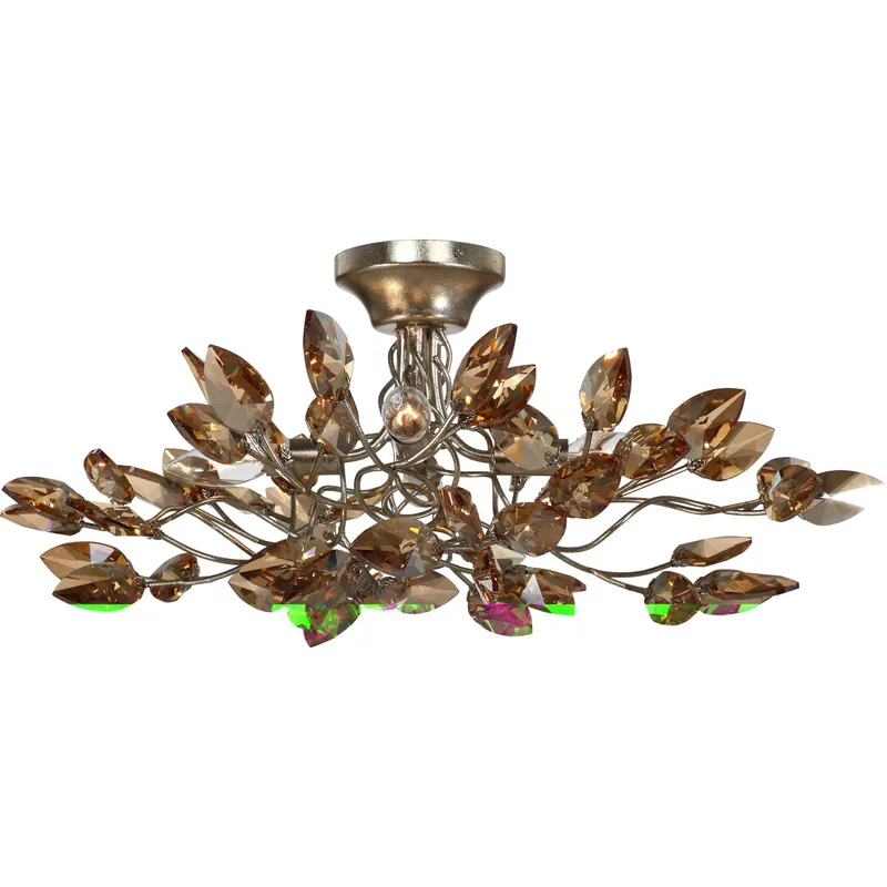 Misthaven 4 Light 24 inch Silver Leaf with Antique Gold Paint Semi Flush Ceiling Light Factory Price