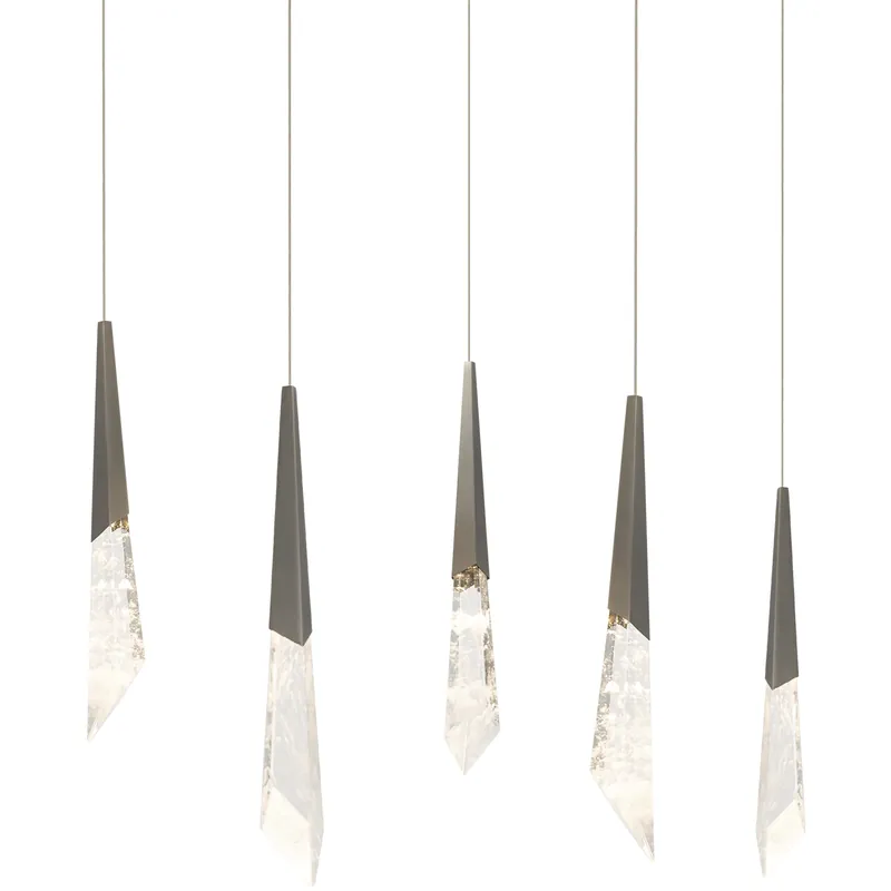 Markdown Beyond Solitude LED 5.5 inch Antique Nickel Multi-Light Pendant Ceiling Light, Linear Canopy