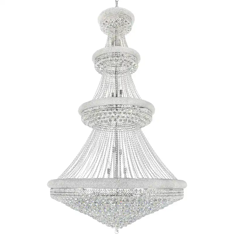 Modern Empire 42 Light 50 inch Chrome Down Chandelier Ceiling Light