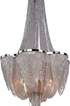 Chantilly 6 Light 14 inch Polished Nickel Single Tier Chandelier Ceiling Light Deal