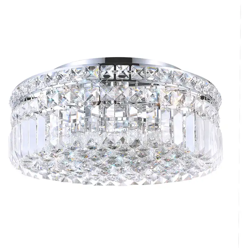 Free Returns Colosseum 4 Light 14 inch Chrome Flush Mount Ceiling Light