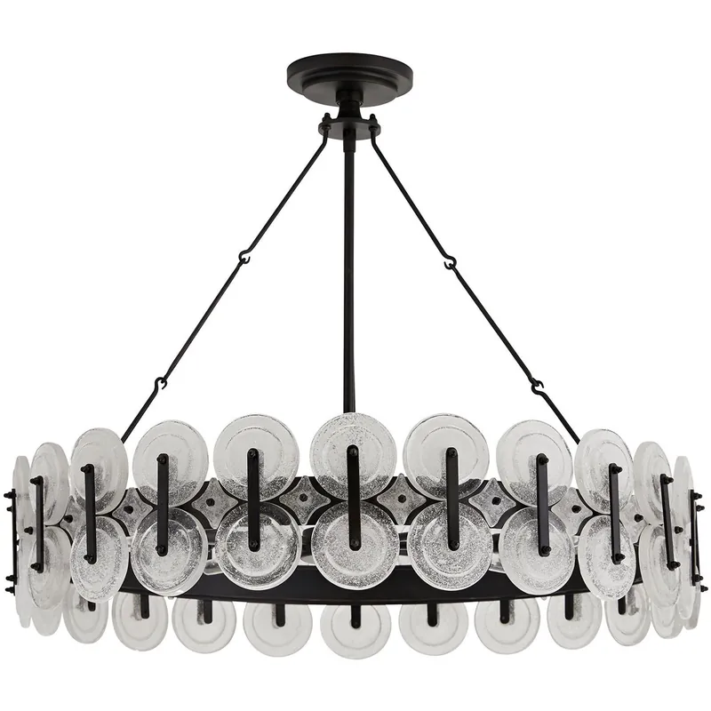Mega Sale Rondelle 8 Light 31 inch Blackened Iron Chandelier Ceiling Light