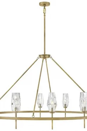 Ana 12 Light 58 inch Heritage Brass Chandelier Ceiling Light One Day Deal