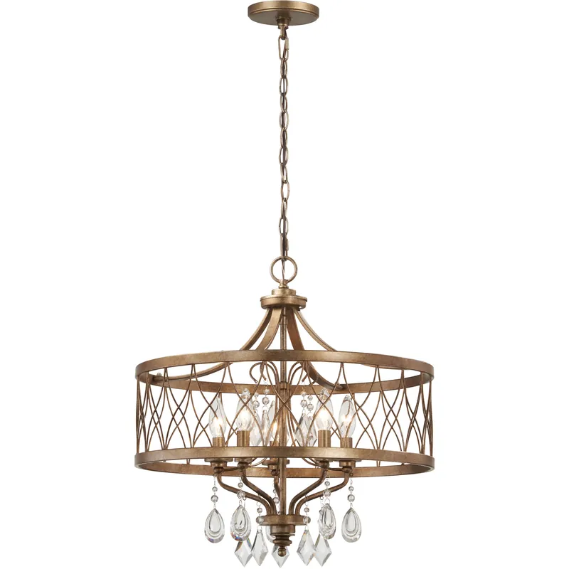 West Liberty 6 Light 21 inch Olympus Gold Chandelier Ceiling Light Cheap