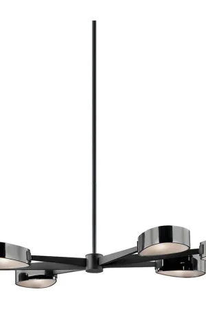 Allisio 6 Light 49 inch Textured Black/Black Chrome Linear Pendant Ceiling Light Secure Checkout