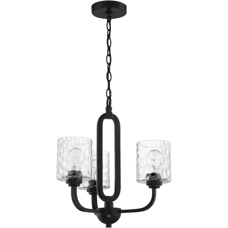 Collins 3 Light 18 inch Flat Black Chandelier Ceiling Light Bulk Order