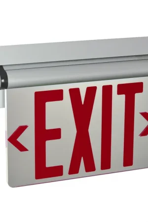Aaliyah 1 Light Red Letters and White Housing Exit / Emergency Ceiling Light Free Returns