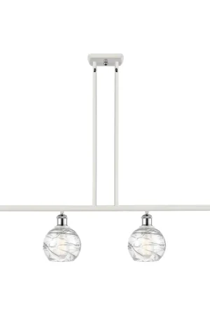 Ballston Small Deco Swirl LED 46 inch White and Polished Chrome Island Light Ceiling Light, Ballston Editor’s Pick