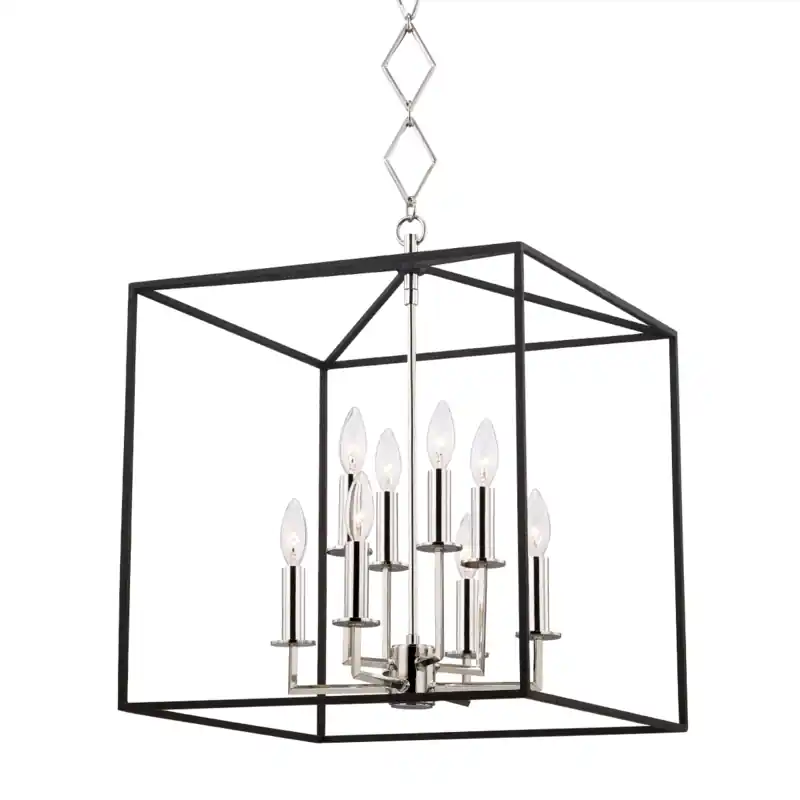 Special Discount Richie 8 Light 18 inch Polished Nickel / Black Pendant Ceiling Light
