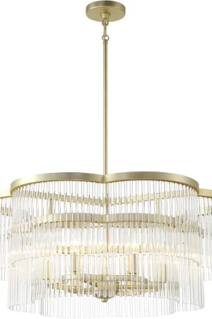 Azura 6 Light 28 inch Heirloom Brass Scalloped Pendant Ceiling Light Get Yours