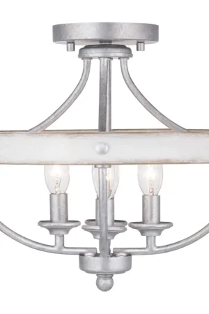 Camps Bay 4 Light 15 inch Galvanized Semi-Flush Mount Convertible Ceiling Light Fast Shipping