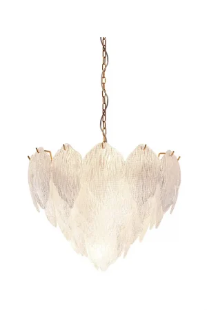 Acanthus 7 Light 20 inch Clear Textured Glass With Gold Chandelier Ceiling Light, Flambeau Hot Picks