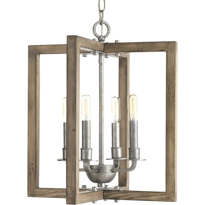 Free Delivery Turnbury 4 Light 16 inch Galvanized Chandelier Ceiling Light, Design Series