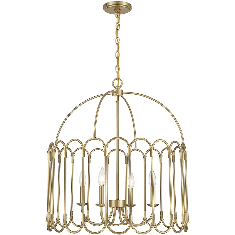 Stella 4 Light 24 inch Natural Brass Pendant Ceiling Light Trending