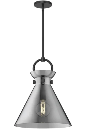 Alora Mood Emerson Pendant Ceiling Light in Matte Black, Smoked Glass Money Back Guarantee