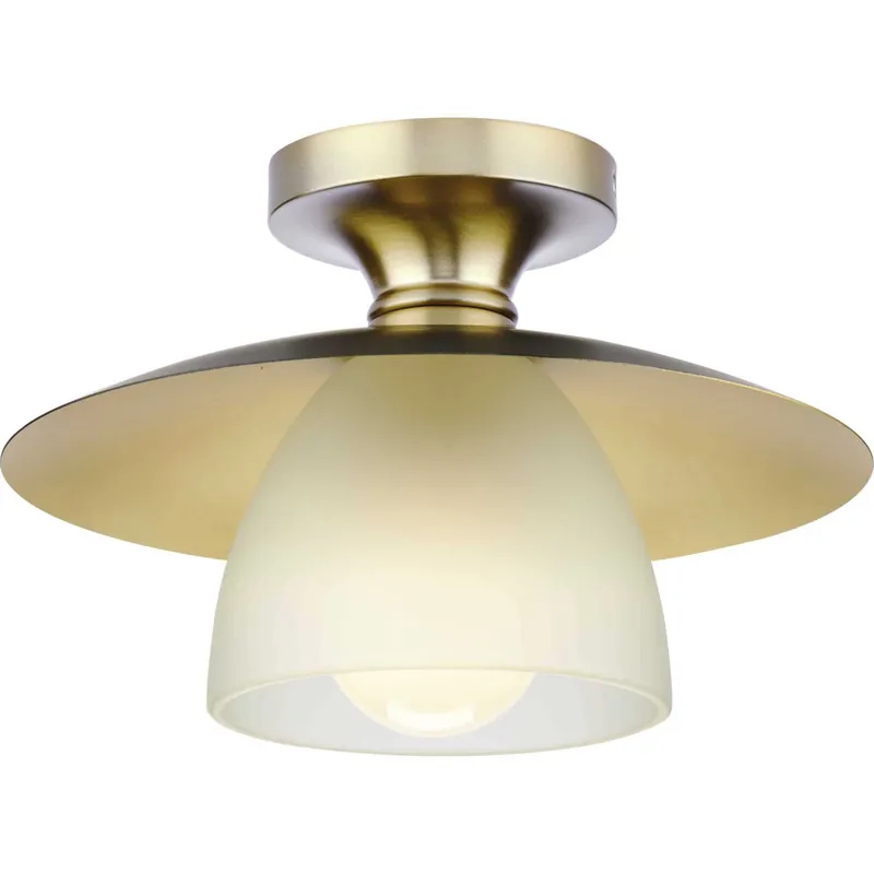 Direct From Manufacturer Trimble 1 Light 12 inch Brushed Bronze Semi-Flush Mount Ceiling Light, Design Series