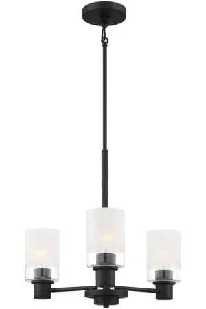 Cedar Lane 3 Light 20 inch Matte Black Chandelier Ceiling Light Next Day Delivery