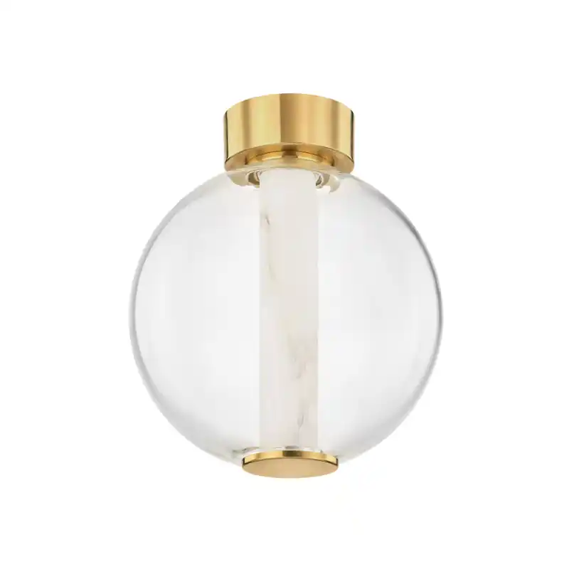 Pietra LED 12 inch Vintage Brass Flush Mount Ceiling Light Latest