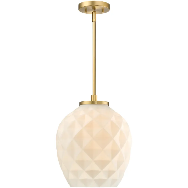 Order Now Dita 1 Light 12 inch Brushed Gold Pendant Ceiling Light