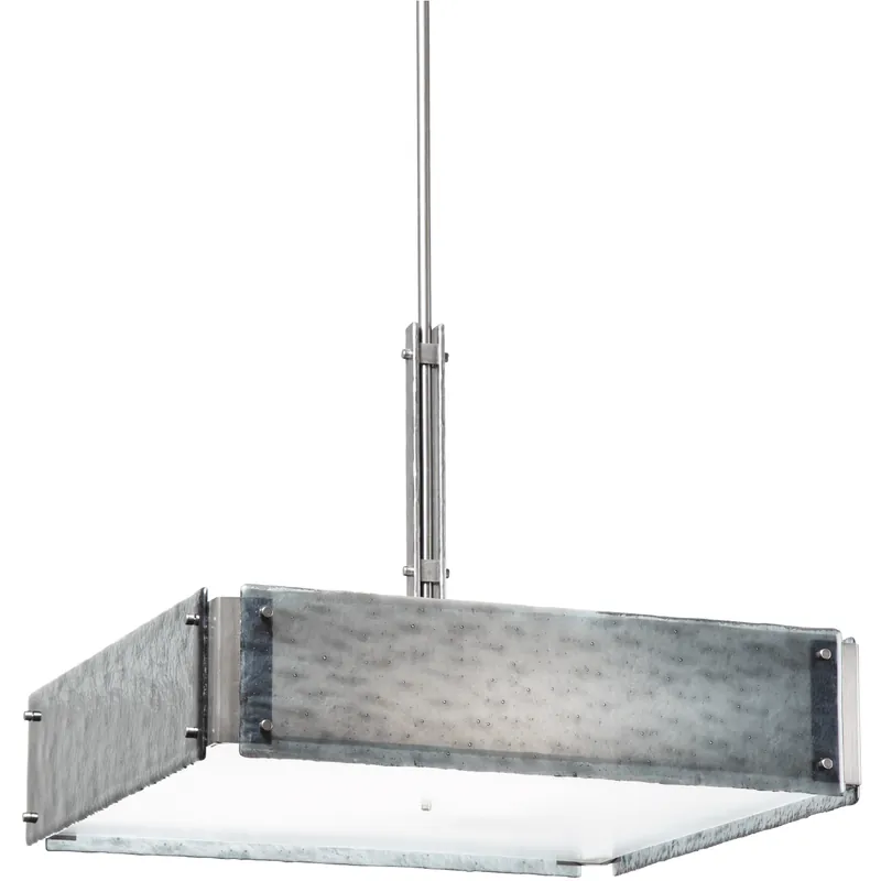 Factory Price Urban Loft 4 Light 24 inch Novel Brass Chandelier Ceiling Light in Smoke Granite, Square