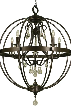 Best Choice Compass 5 Light 29 inch Matte Black Foyer Chandelier Ceiling Light
