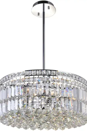 Authentic Colosseum 8 Light 20 inch Chrome Down Chandelier Ceiling Light