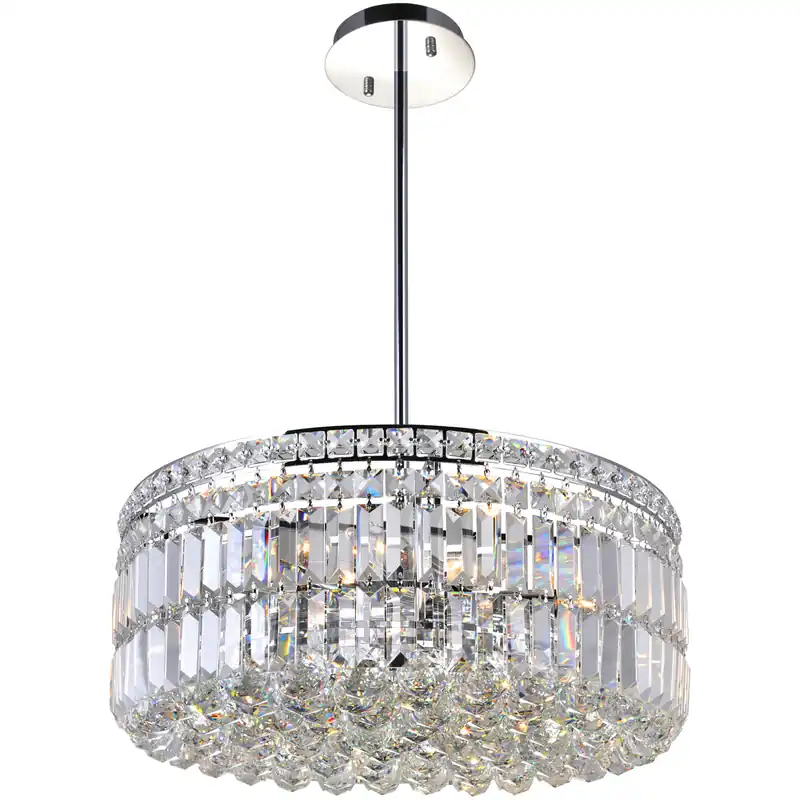 Authentic Colosseum 8 Light 20 inch Chrome Down Chandelier Ceiling Light