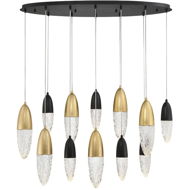 Bargain Ecrou Linear Chandelier Ceiling Light in Gold and Black