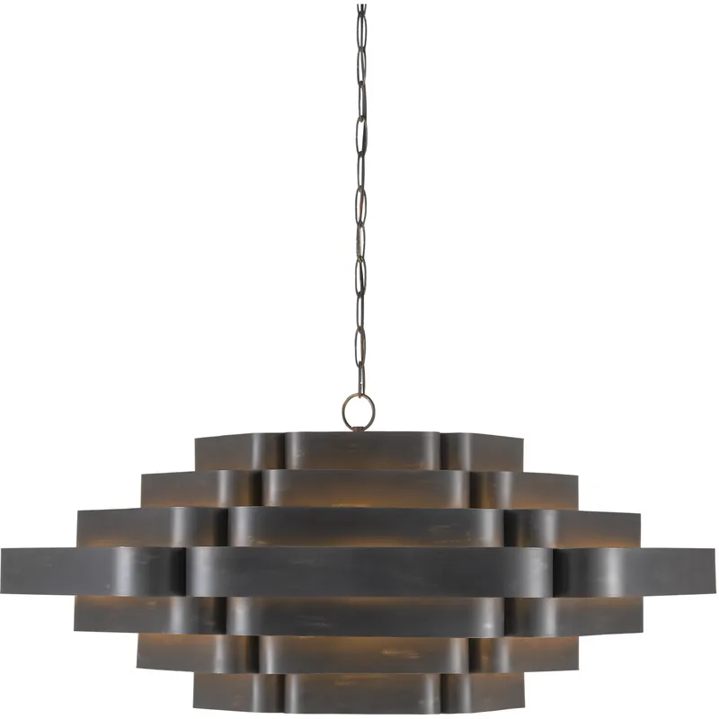 Buy Online Bailey 6 Light 48 inch French Black/Contemporary Gold Leaf Chandelier Ceiling Light