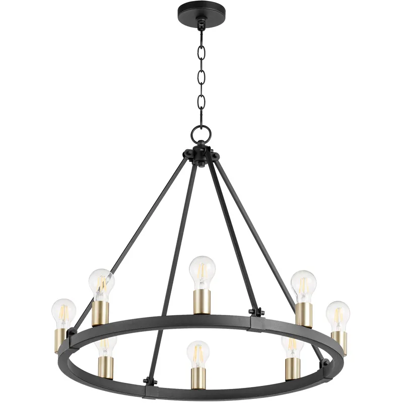Mega Sale Paxton 8 Light 27 inch Noir and Aged Brass Chandelier Ceiling Light