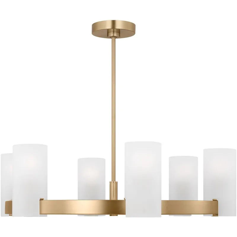 Place Order Drew & Jonathan Scott Rhode 6 Light 30 inch Satin Brass Chandelier Ceiling Light