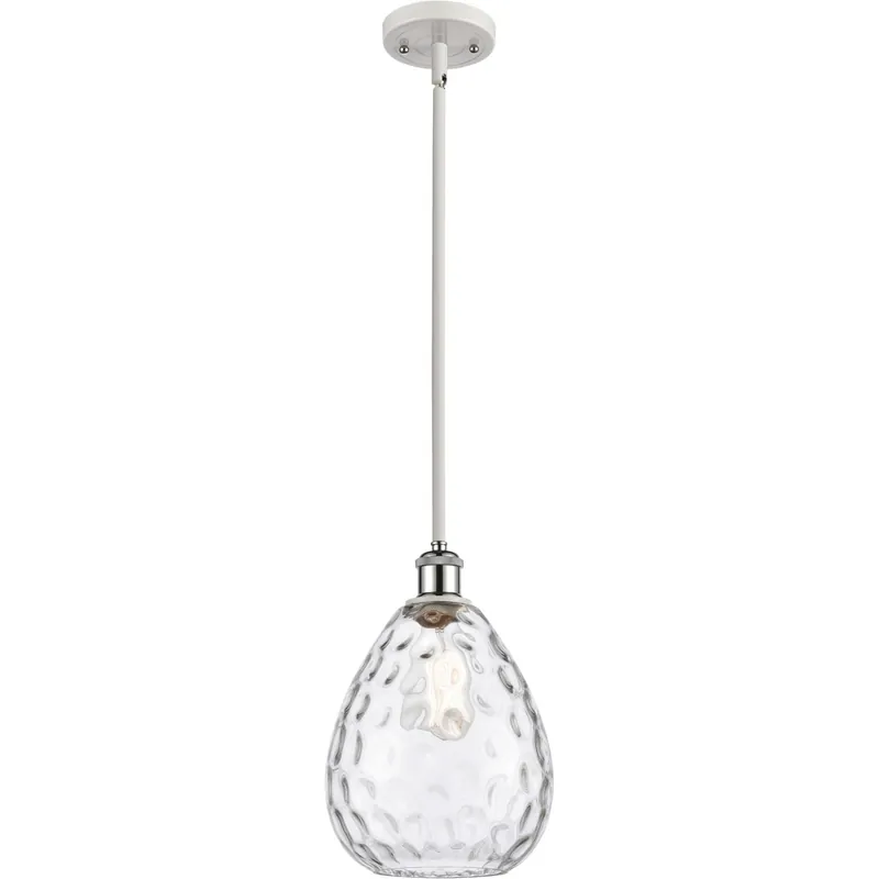 Fan Favorite Ballston Large Waverly 1 Light 8 inch White and Polished Chrome Pendant Ceiling Light, Ballston