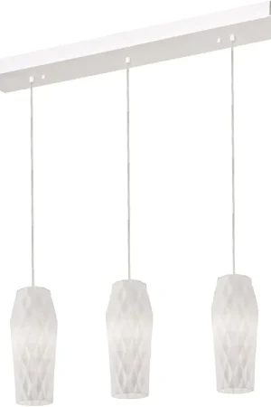 Candace 3 Light 36 inch Satin Nickel Triple Linear Pendant Ceiling Light in White Time-Limited
