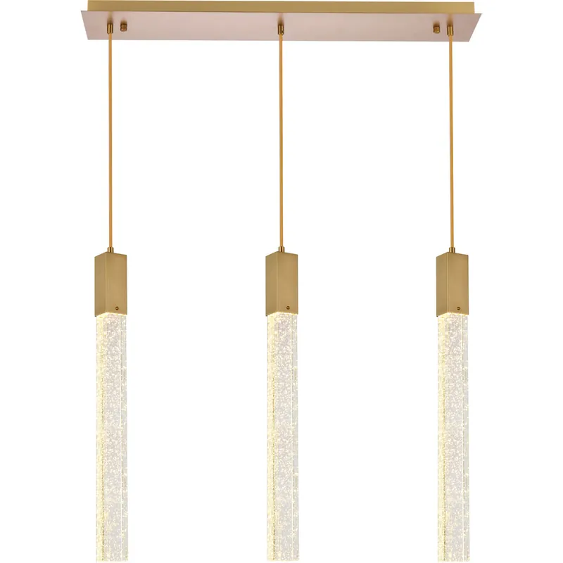 Direct From Factory Weston 3 Light 32 inch Satin Gold Pendant Ceiling Light