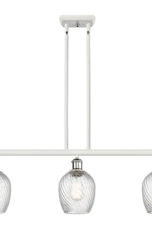 Ballston Salina 3 Light 36 inch White and Polished Chrome Island Light Ceiling Light, Ballston Weekend Sale