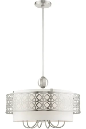 Best Price Calinda 7 Light 25 inch Brushed Nickel Pendant Chandelier Ceiling Light