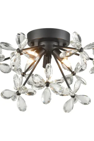 Adelle 3 Light 15.4 inch Matte Black Flush Mount Ceiling Light Sale