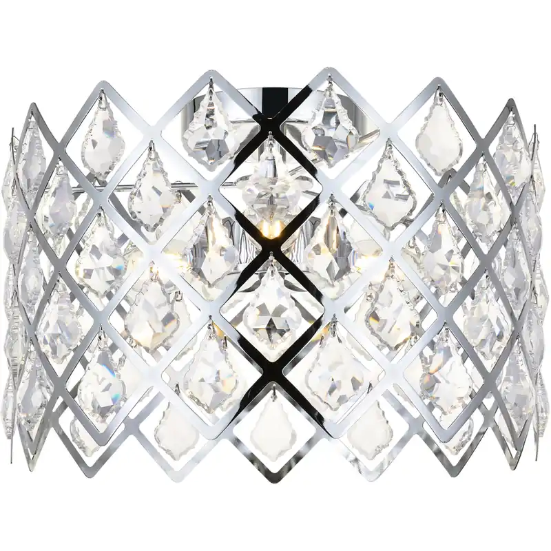 Must Have Lyla 3 Light 13 inch Chrome Flush Mount Ceiling Light