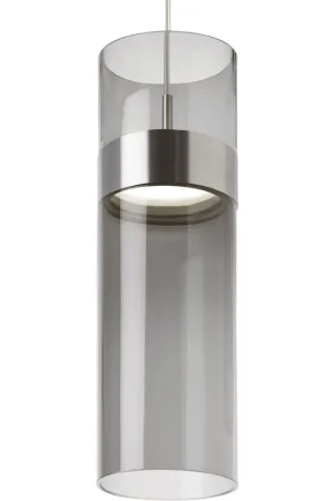 Big Sale Sean Lavin Manette Grande LED 5 inch Satin Nickel/Satin Nickel Pendant Ceiling Light in Transparent Smoke and Transparent Smoke, Integrated LED