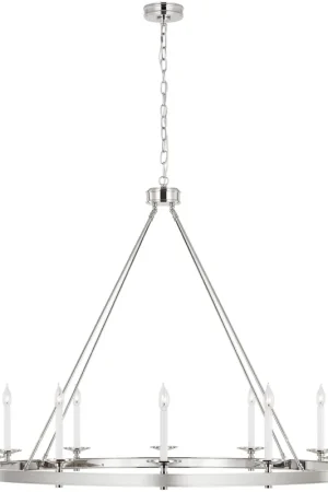 Chapman & Myers Launceton LED 53.25 inch Polished Nickel Ring Chandelier Ceiling Light, Grande Mega Sale