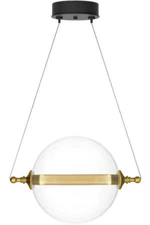 Buy Today Otto LED 16.1 inch Black with Brass Accents Mini Pendant Ceiling Light, Sphere