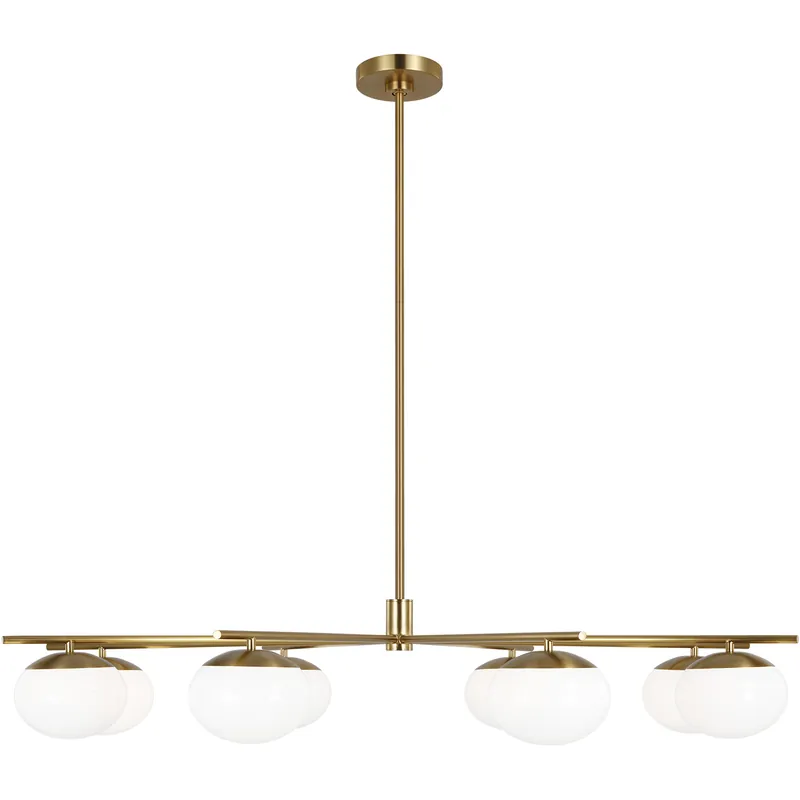 ED Ellen DeGeneres Lune 8 Light 49 inch Burnished Brass Chandelier Ceiling Light Affordable