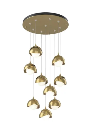 Brooklyn 9 Light 20.5 inch Modern Brass and Modern Brass Pendant Ceiling Light, Round Buy Direct